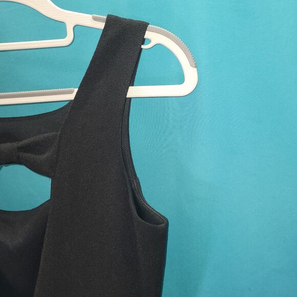 Black Sleeveless Dress With Lace Hem & Bow Back Design By Pink Owl Size S - Picture 4 of 15